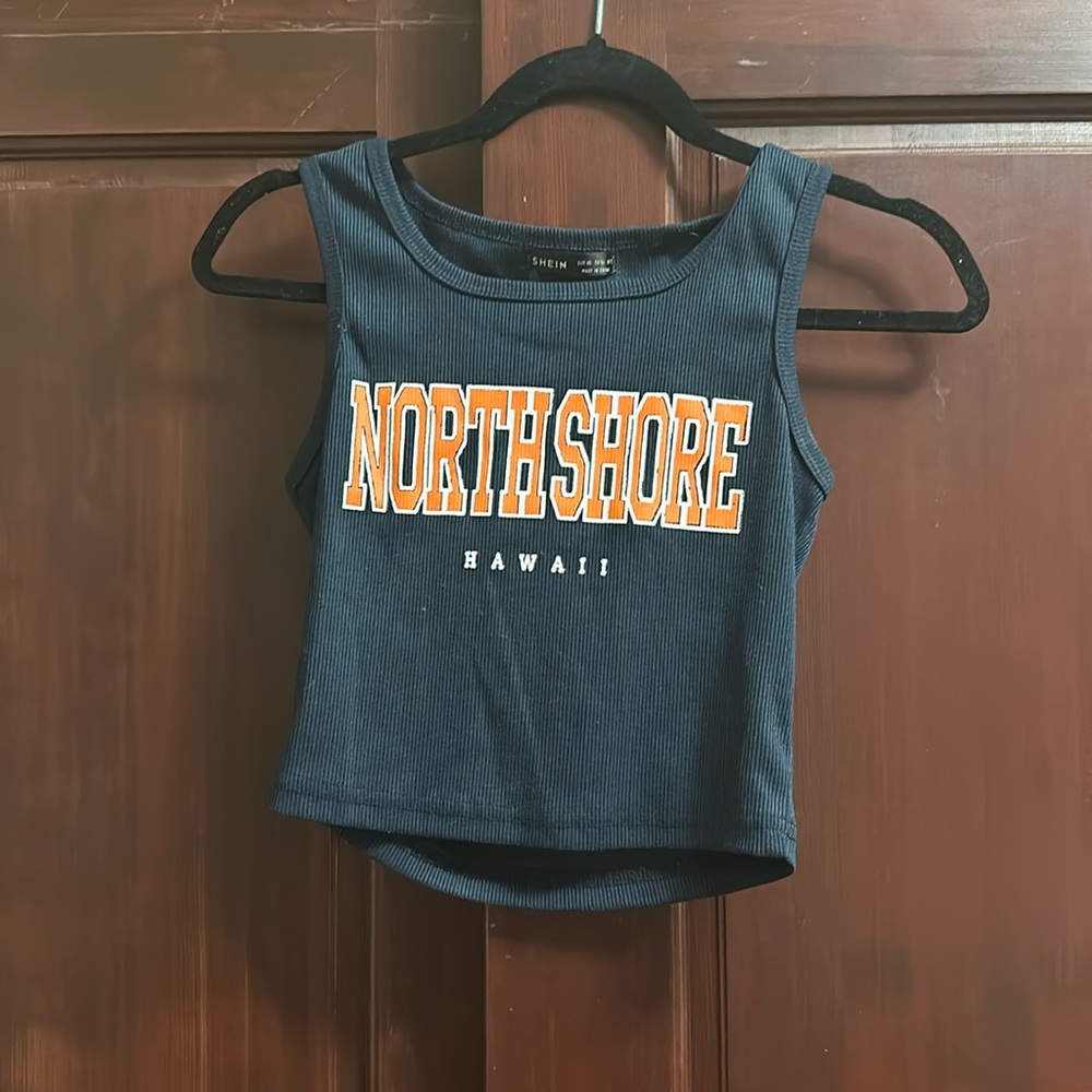 Navy cropped tank top